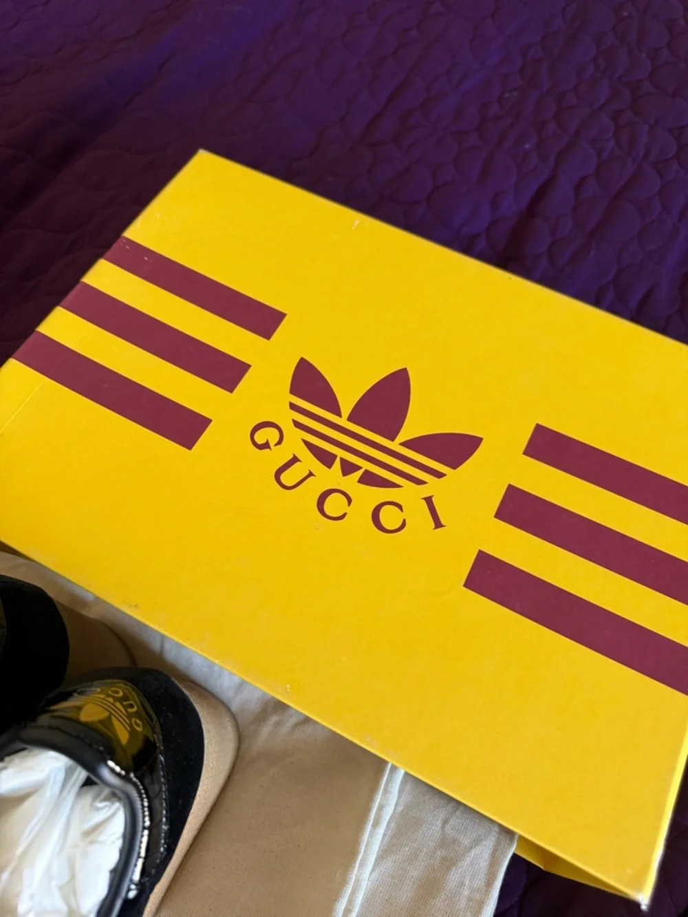 Gucci adidas Gazelle Black Patent Wedge Platform Sneakers with Gum Sole - Picture 8 of 8